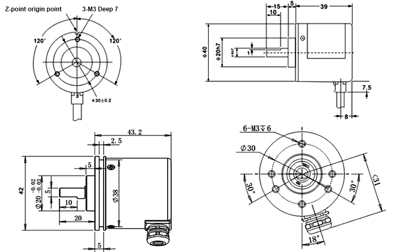 E6B2 Dia 40mm Shaft diameter 6mm Incremental Rotary Encoder