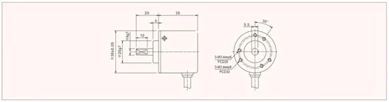 ISC3806-H03G-1000-BZ3-5L rotary position encoder shaft rotary encoder 6mm shaft encoder