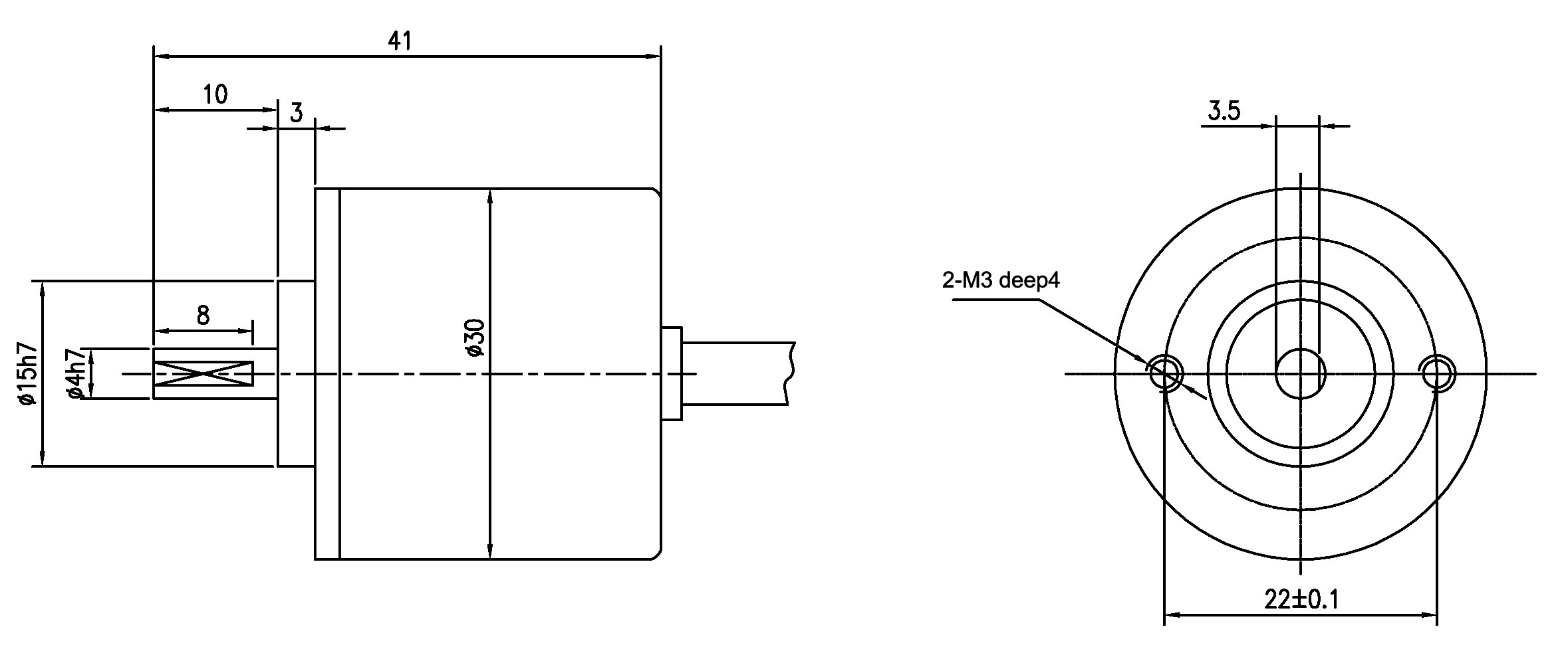 ISC3004 Small Mini Solid Shaft Rotary Encoder