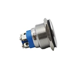 JS22F-11EW12VS screw 22mm flat head momentary push button switch DC12V metal push button with white ring lamp push switch