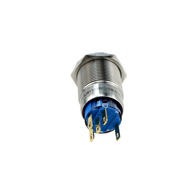 19mm 12V Red Led Momentary Elevator Equip Metal Push Button