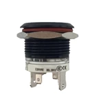 19mm Waterproof IP65 Self-locking Aluminum Oxide Black Metal Push Button Switch with Blue Light Ring