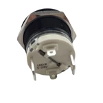19mm MAX 16A 1NO IP65 Red Ring Light Black Self-locking Metal Push Button Switch