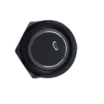 19mm MAX 16A 1NO IP65 Red Ring Light Black Self-locking Metal Push Button Switch