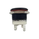 19mm MAX 16A 1NO IP65 Red Ring Light Black Self-locking Metal Push Button Switch