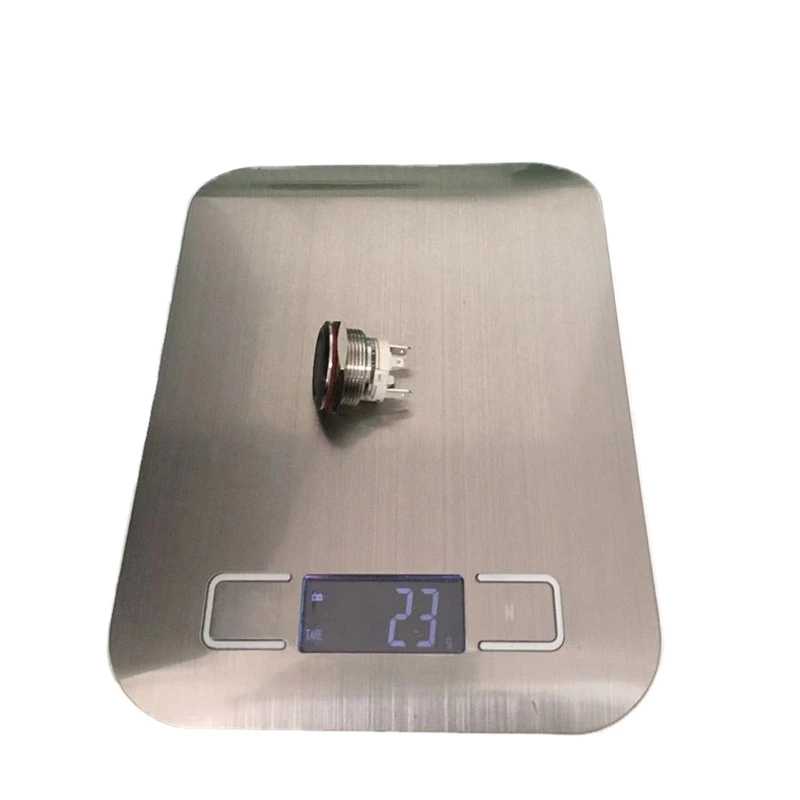 New 19mm MAX Current 16A Metal Push Button Switch Waterproof IP65 Momentary 24V with Blue LED Light