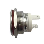 New 19mm MAX Current 16A Metal Push Button Switch Waterproof IP65 Momentary 24V with Blue LED Light