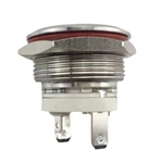 New 19mm MAX Current 16A Metal Push Button Switch Waterproof IP65 Momentary 24V with Blue LED Light