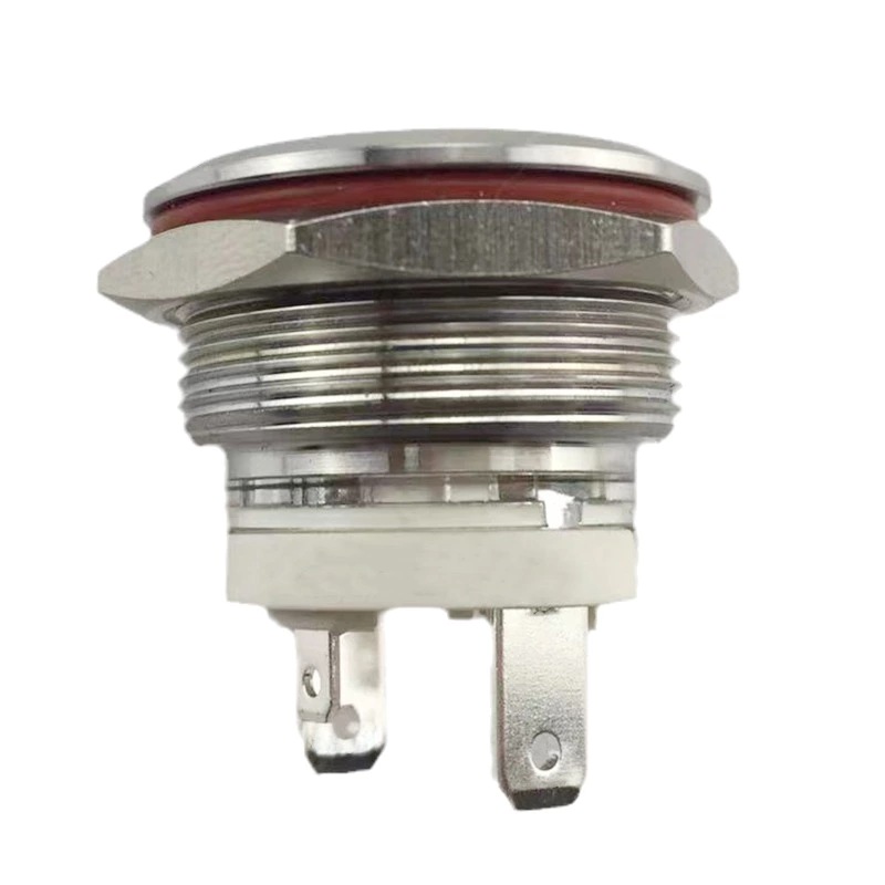 New 19mm MAX Current 16A Metal Push Button Switch Waterproof IP65 Momentary 24V with Blue LED Light