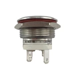 New 19mm MAX Current 16A MAX Metal Push Button Switch Waterproof IP65 Momentary 24V with RED LED Light