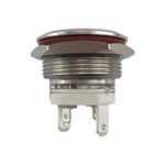 22mm MAX Current 16A Metal Push Button Switch Waterproof IP65 Momentary 24V with RED LED Light