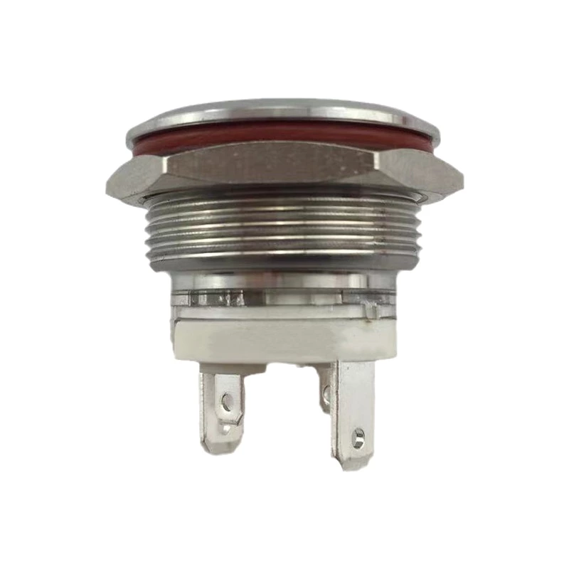 22mm MAX Current 16A Metal Push Button Switch Waterproof IP65 Momentary 24V with RED LED Light