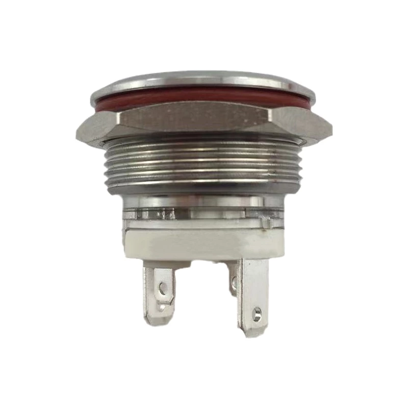 New 19mm MAX Current 16A MAX Metal Push Button Switch Waterproof IP65 Momentary 24V with RED LED Light