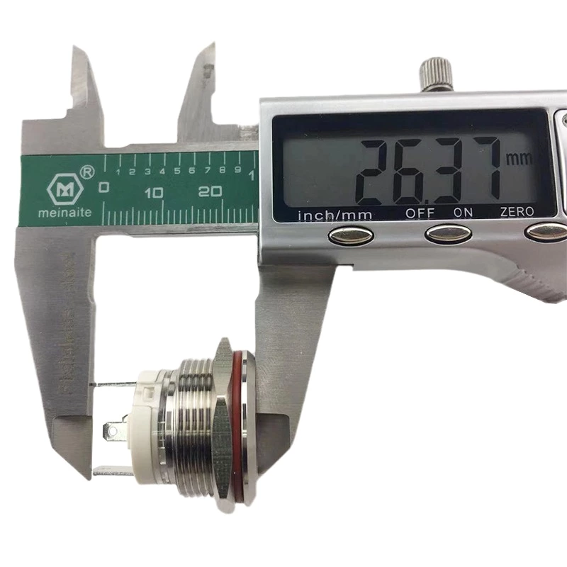 22mm MAX Current 16A Metal Push Button Switch Waterproof IP65 Momentary with LED Light