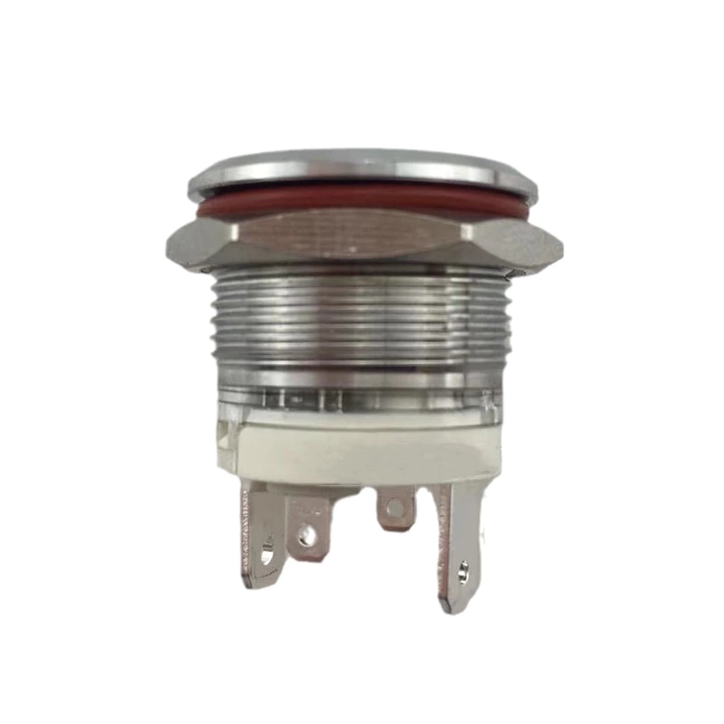 22mm MAX Current 16A Metal Push Button Switch Waterproof IP65 Momentary 24V with RED LED Light