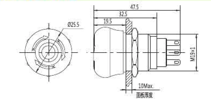Metal Button Switch Metal Push Button Switch ABS22S-M11