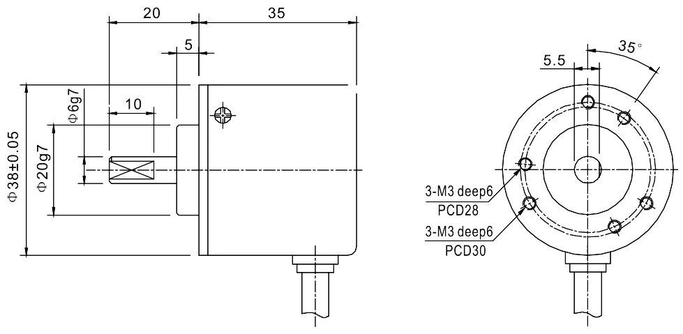 ISC3806 Solid-Shaft Incremental Rotary Encoder
